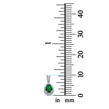 Pear Shape Simulated Green Emerald CZ Pendant for Necklace 925 Sterling Silver